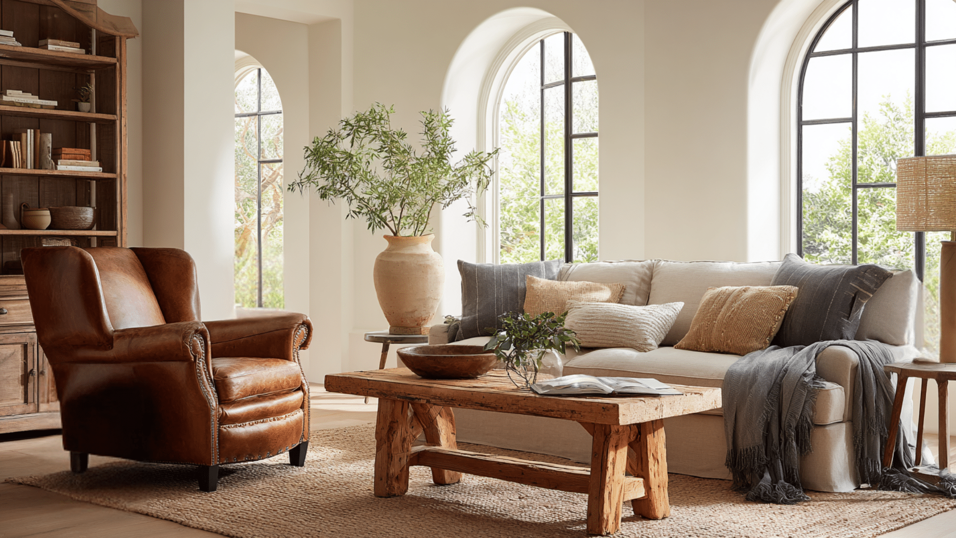 arrange mismatched vintage furniture