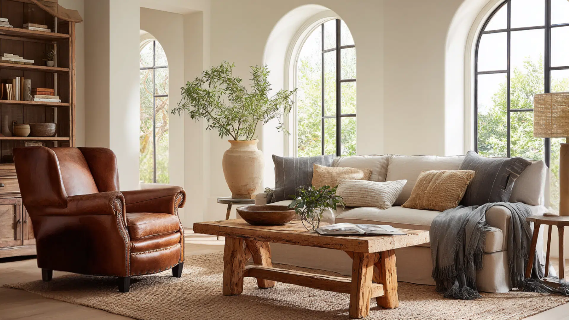 arrange mismatched vintage furniture