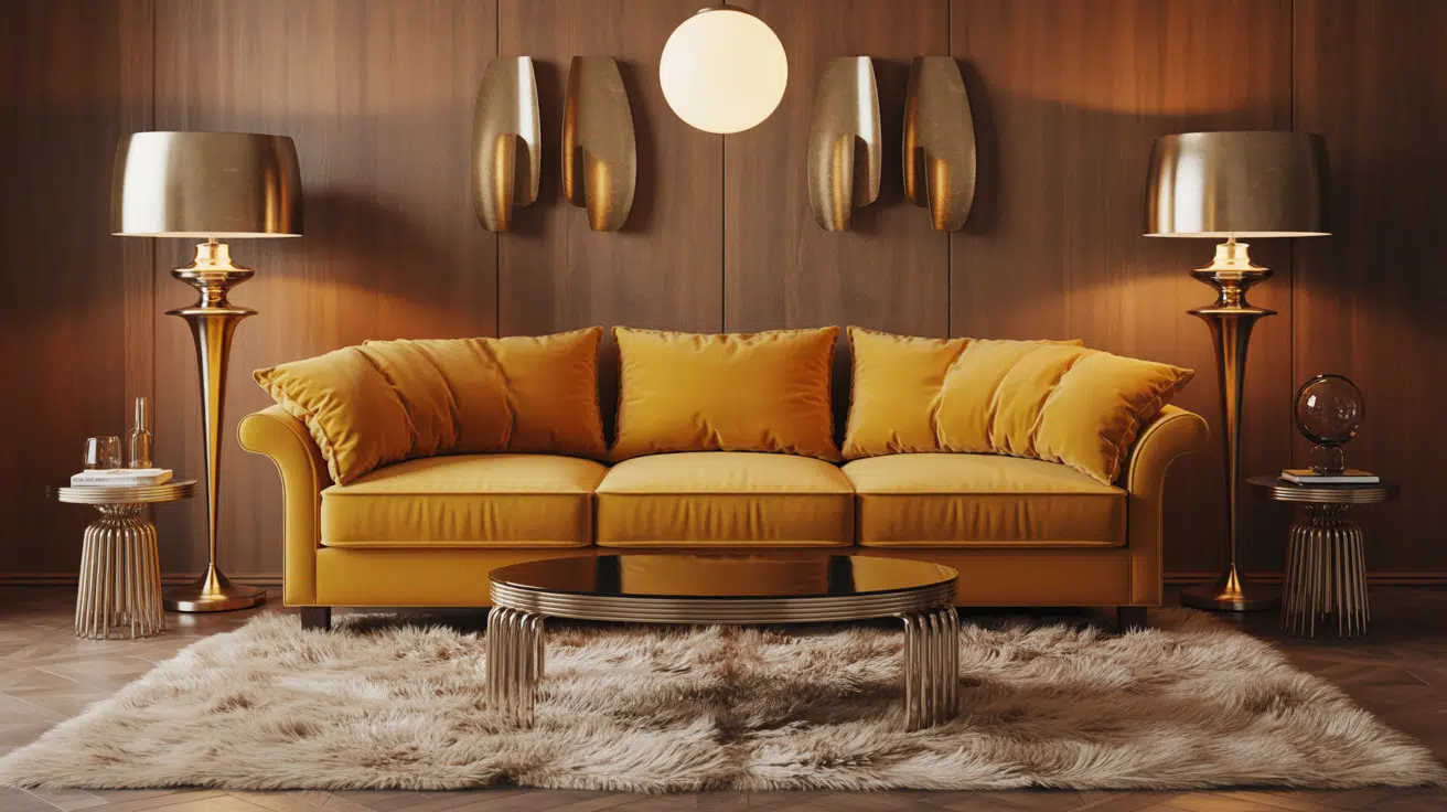 brass and chrome accents