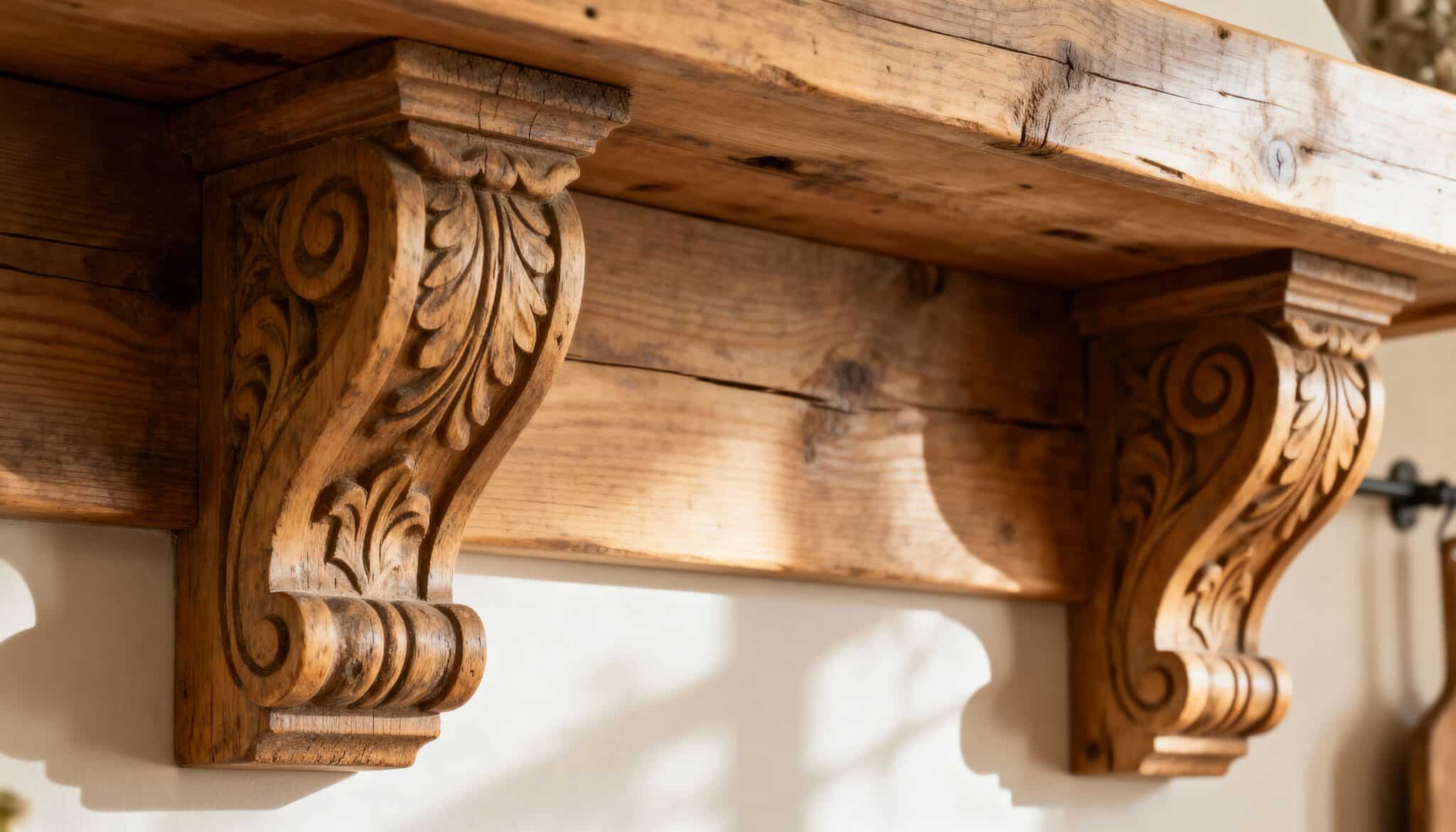 carved wood details