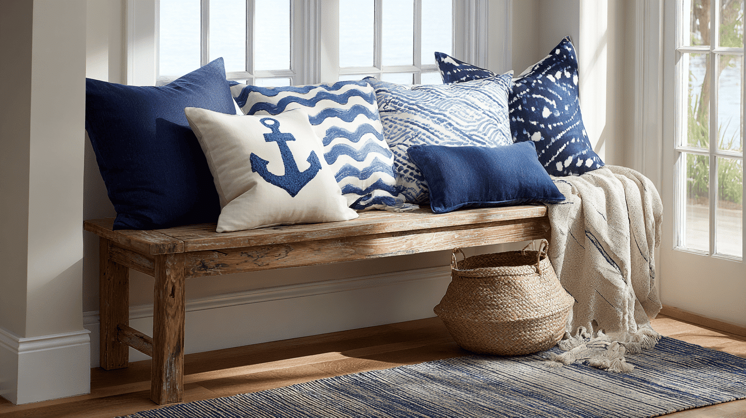 coastal themed throw pillows