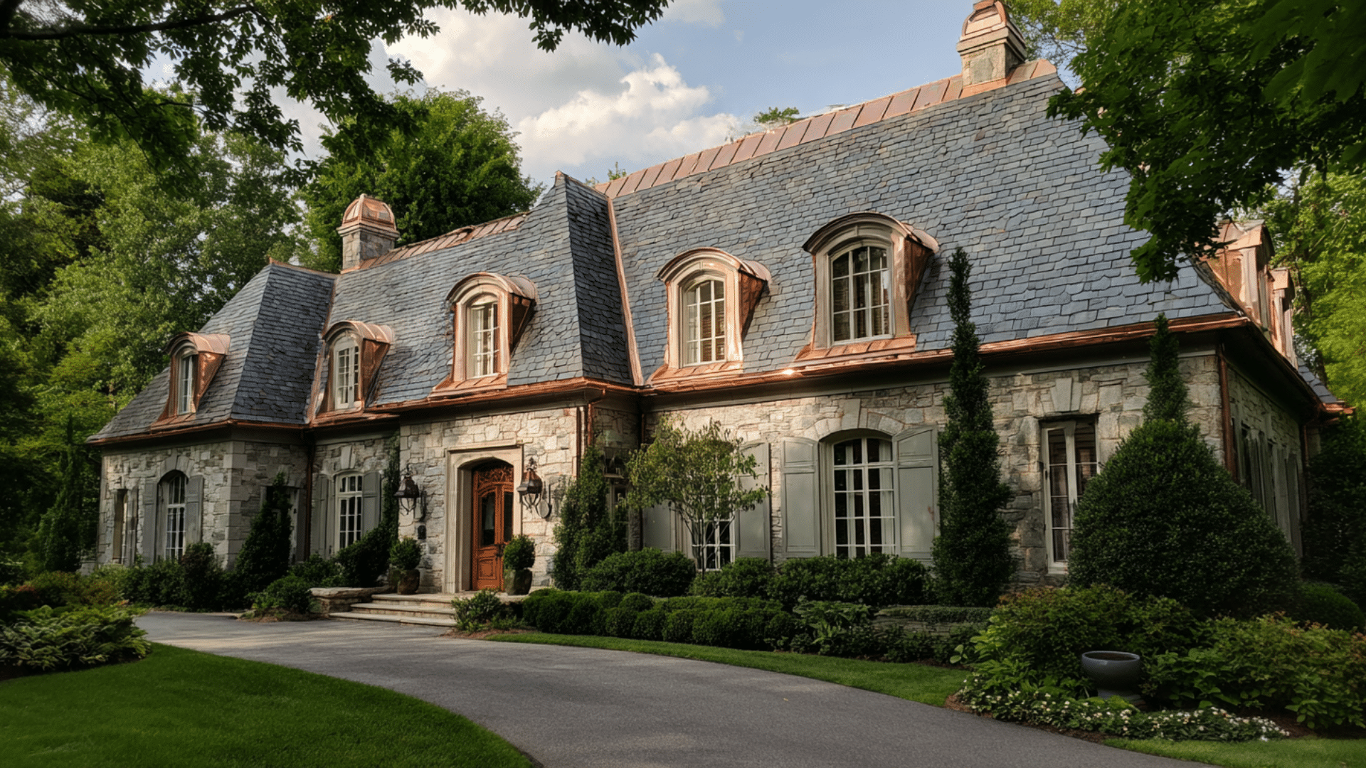 copper or slate roofing