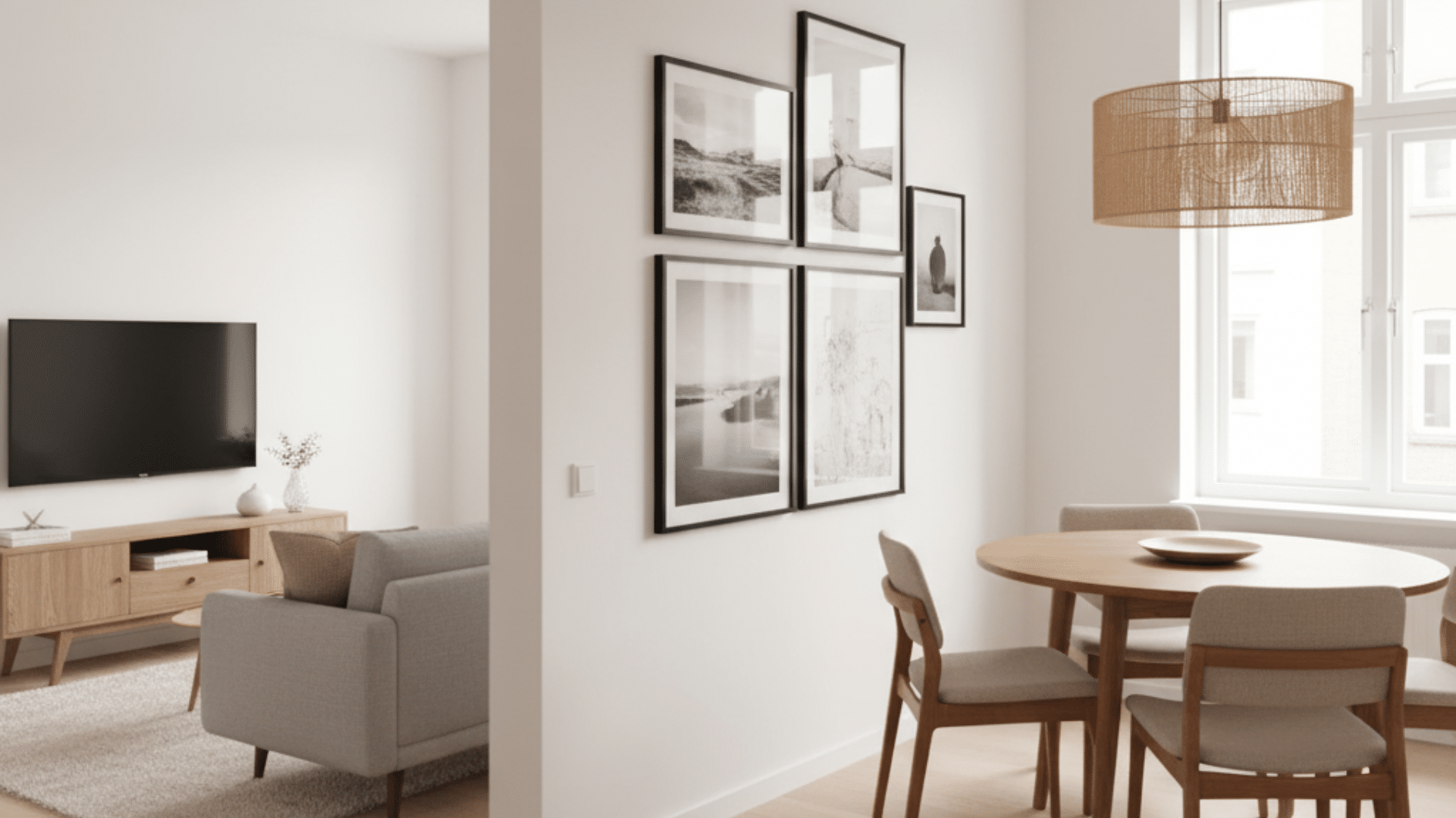 create a gallery wall between zones