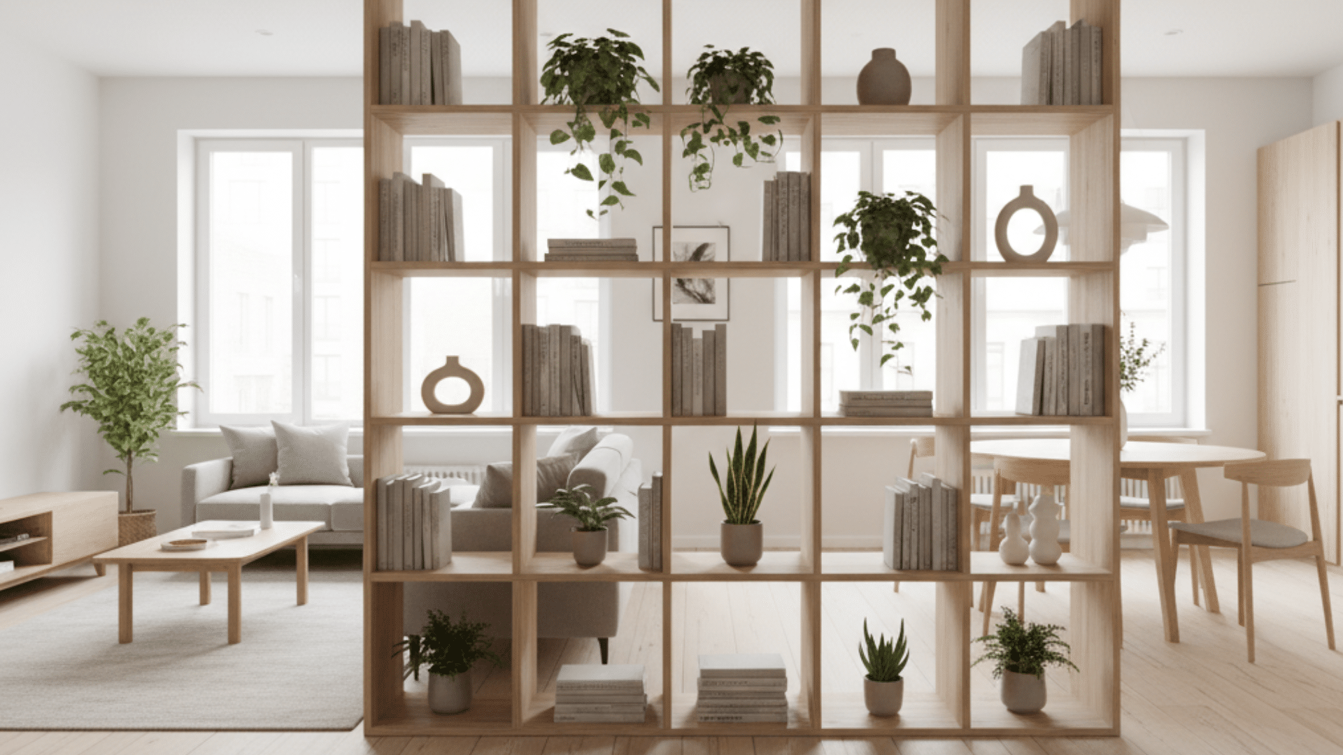 create an open shelving divider