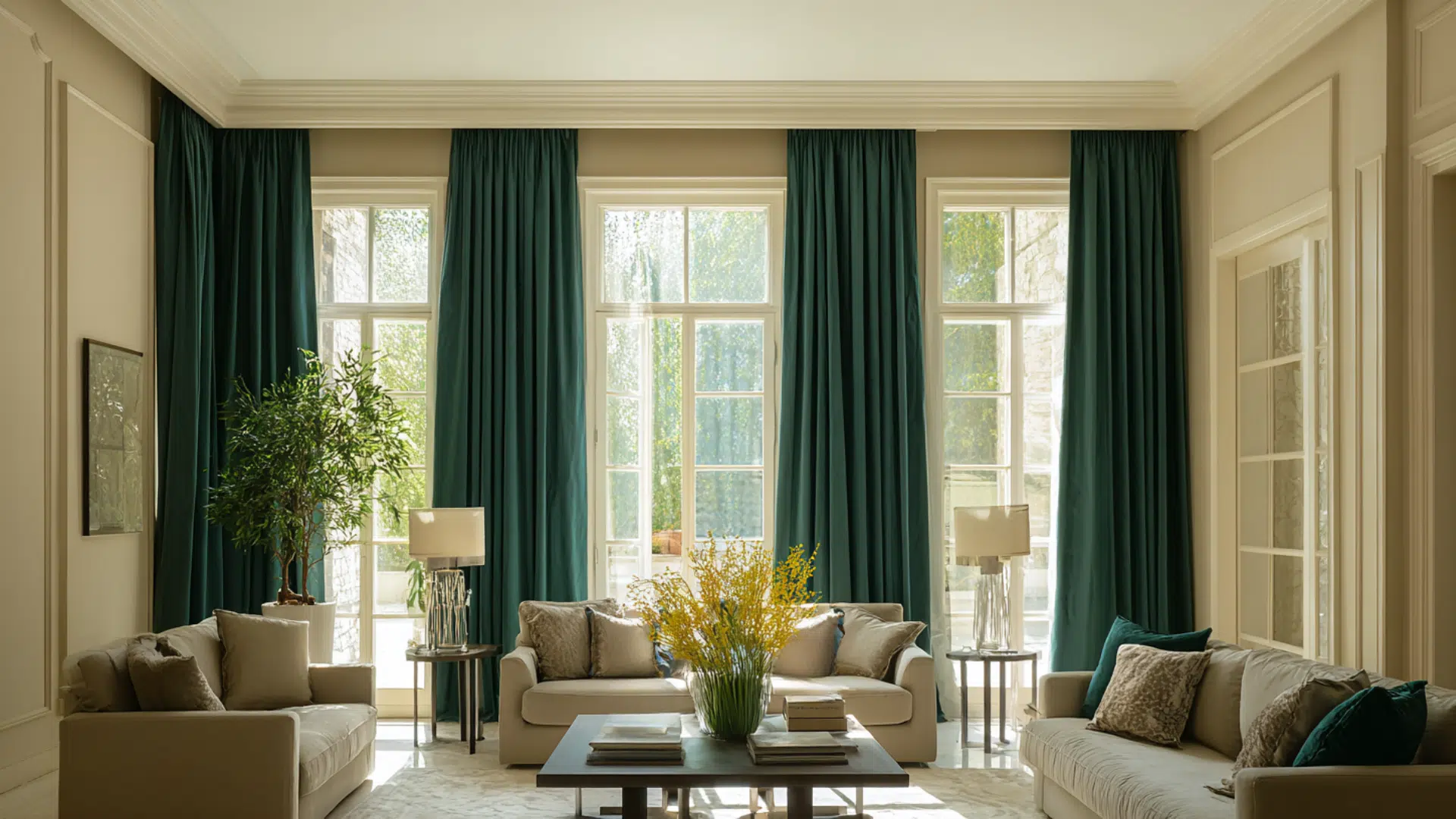 create contrast with window treatments