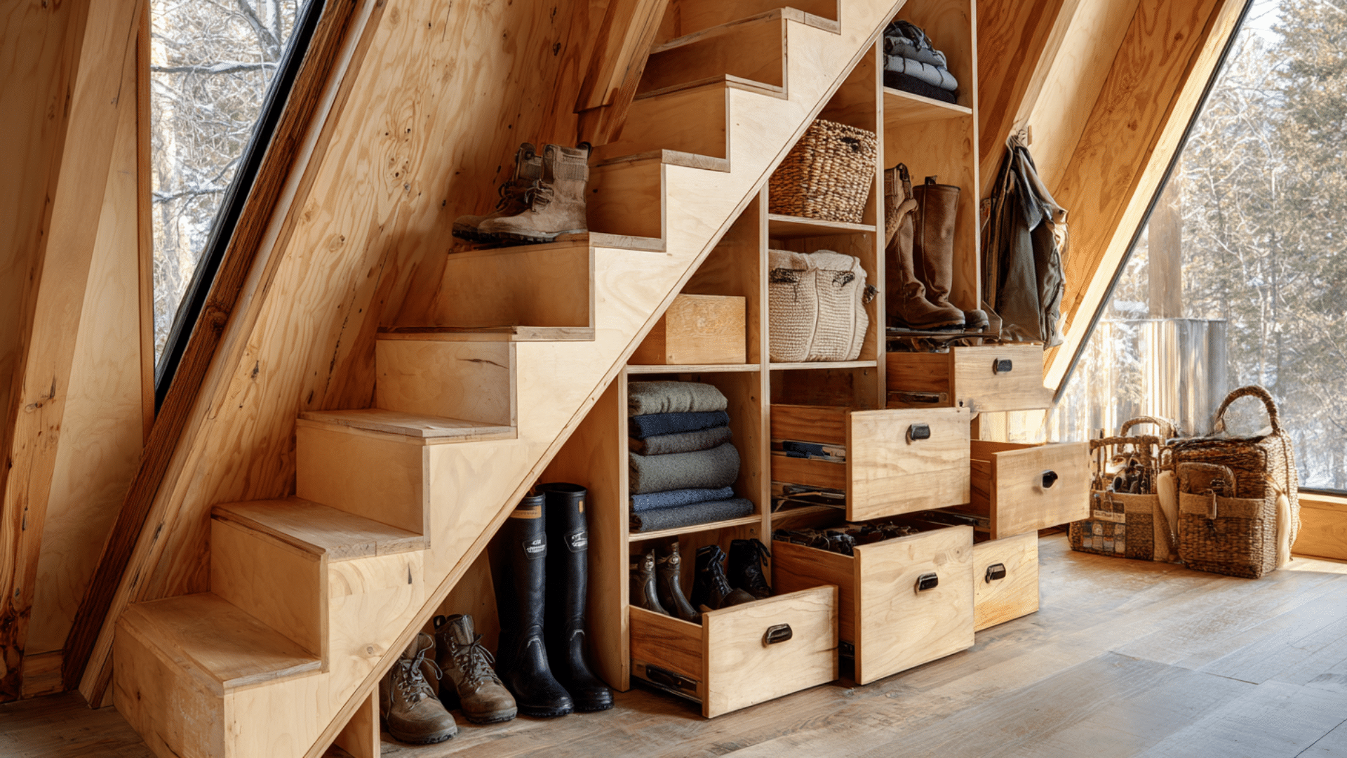 create under stair storage compartments