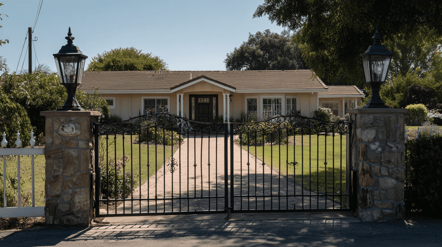 decorative iron outdoor gates