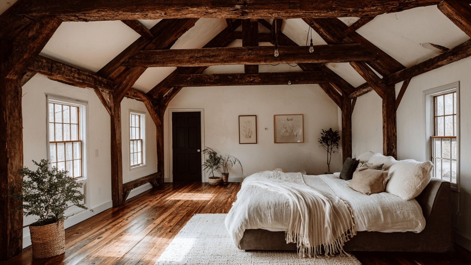 exposed wooden beams