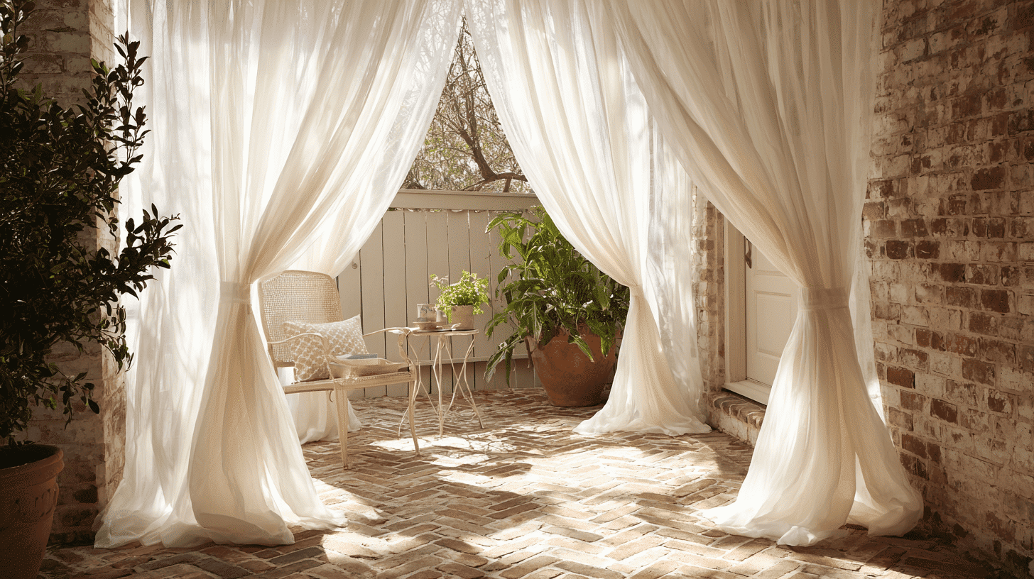 hang simple outdoor curtains