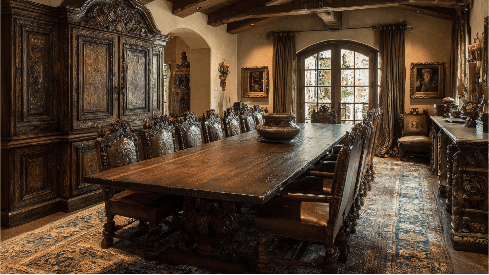 heavy wooden  furniture pieces