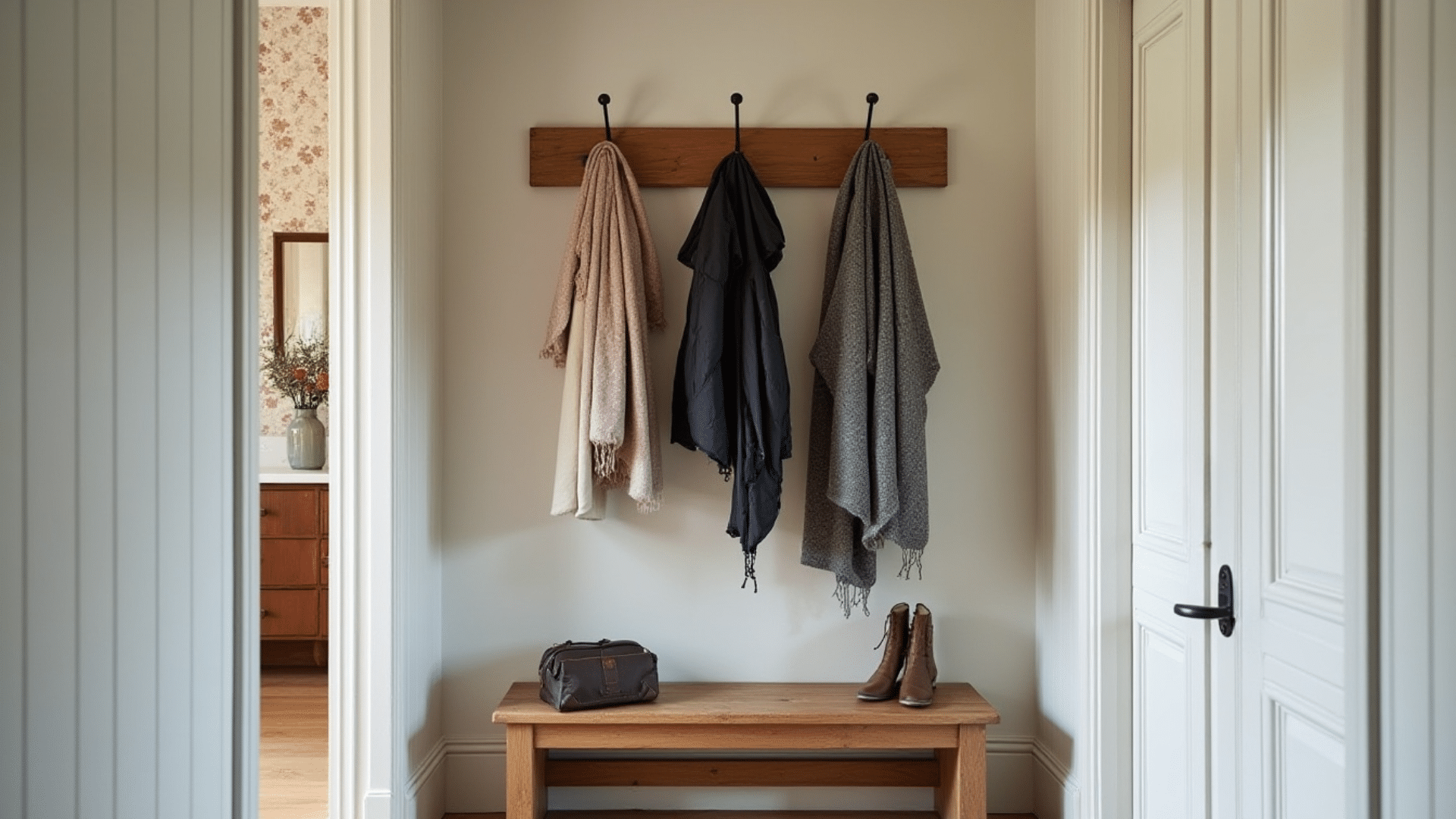 install floating coat hooks