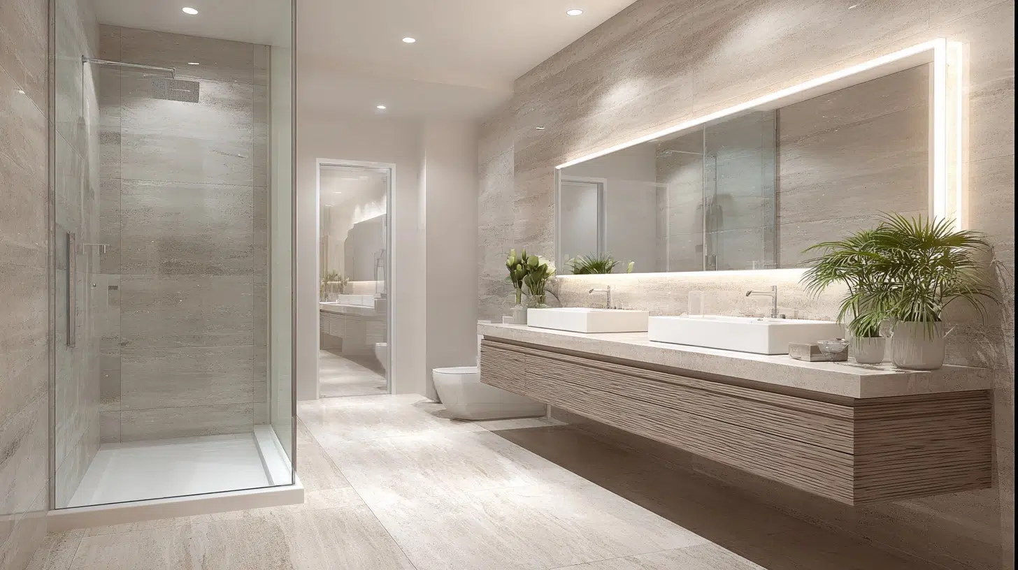 large format tile walls