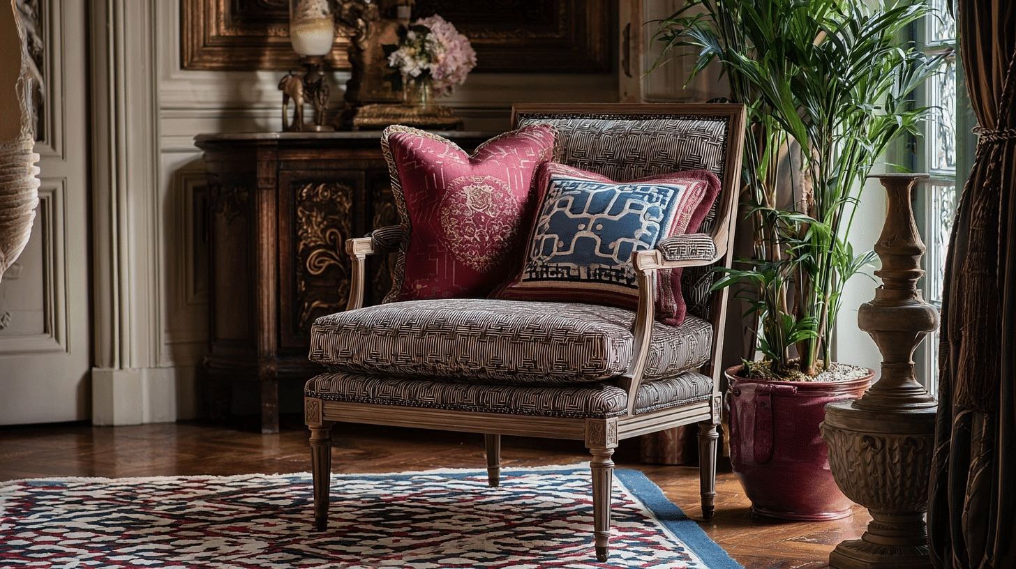 mix french provincial with modern geometry