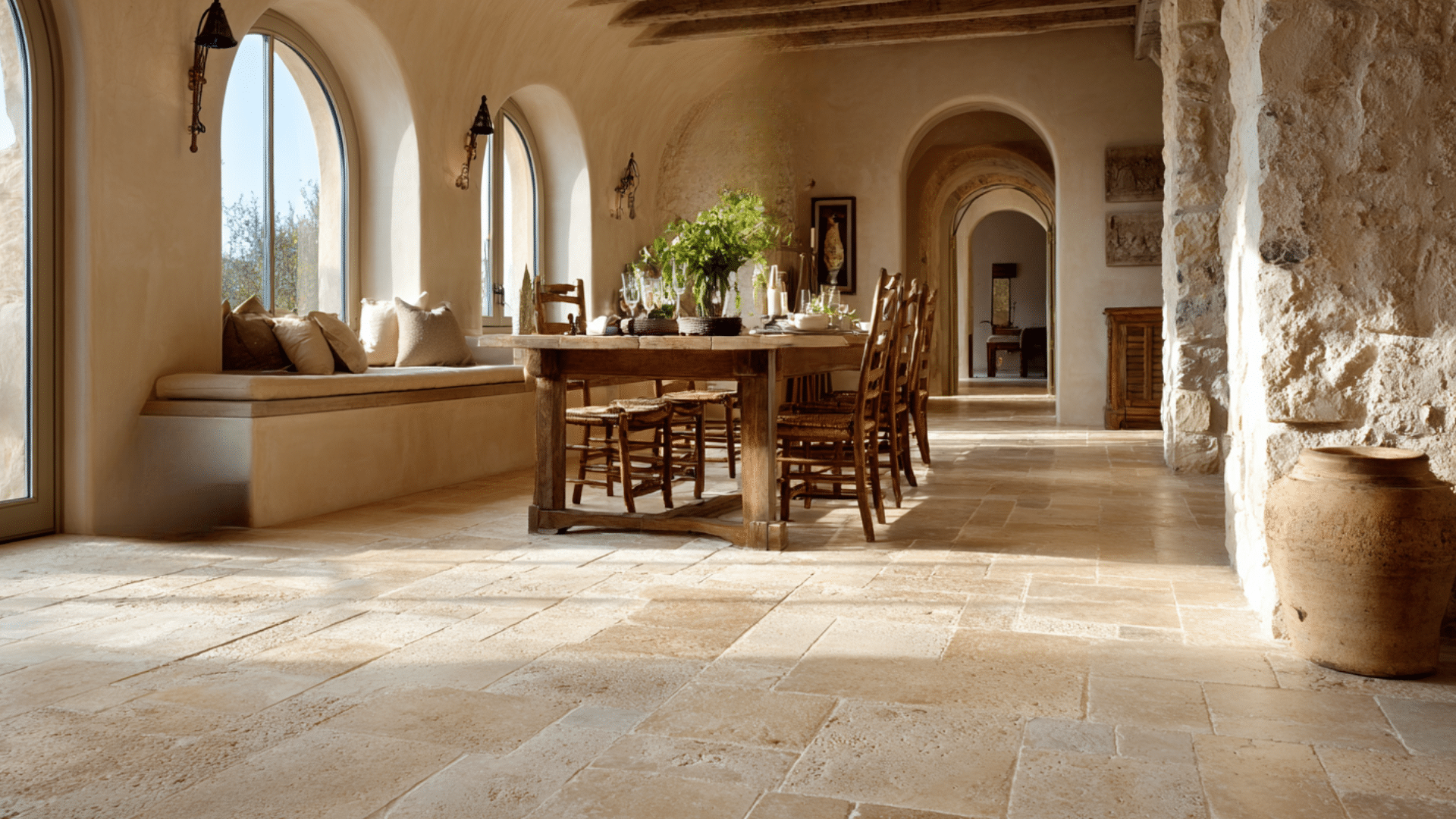 natural stone or tile flooring