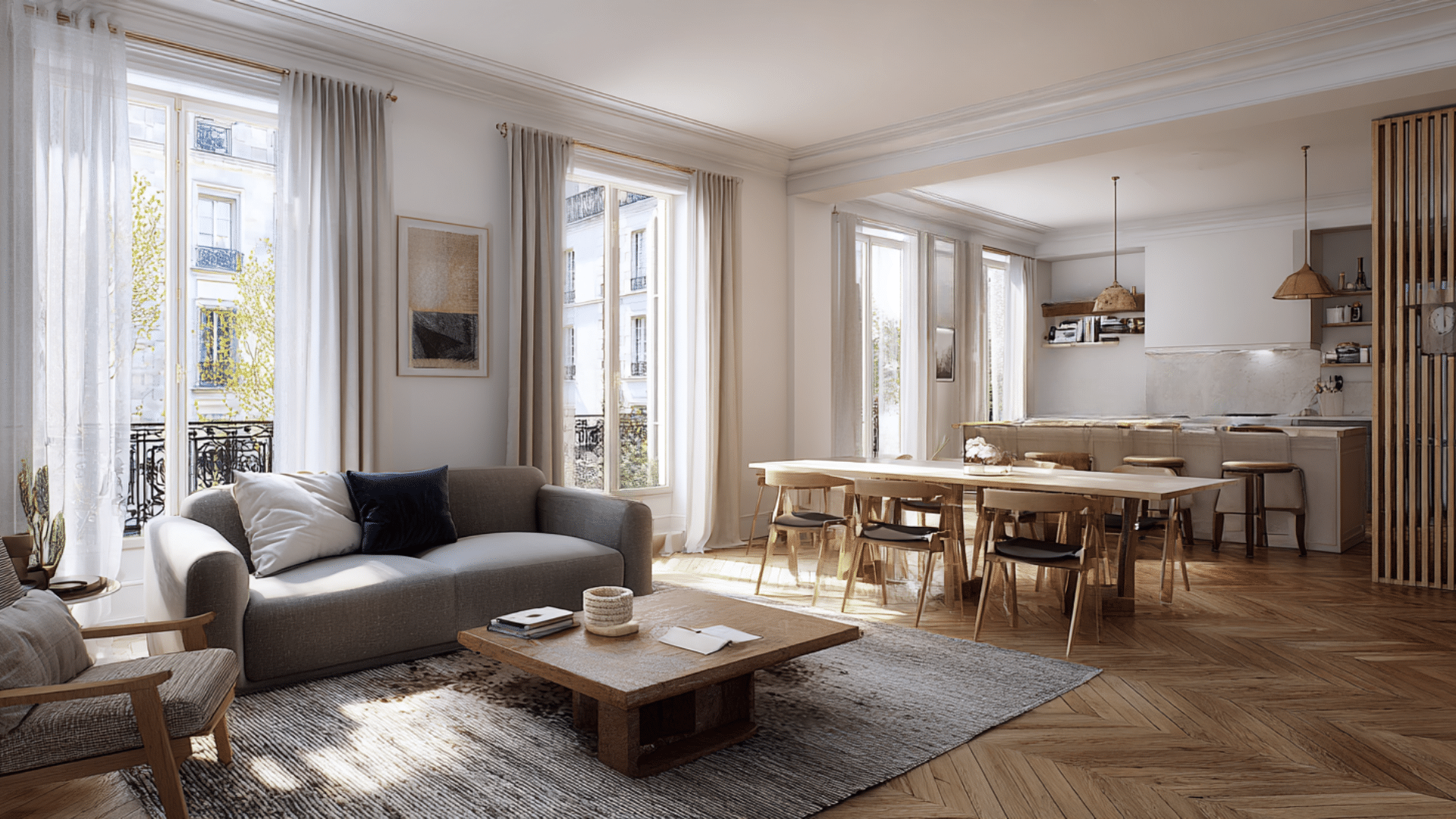 open layout with defined zones