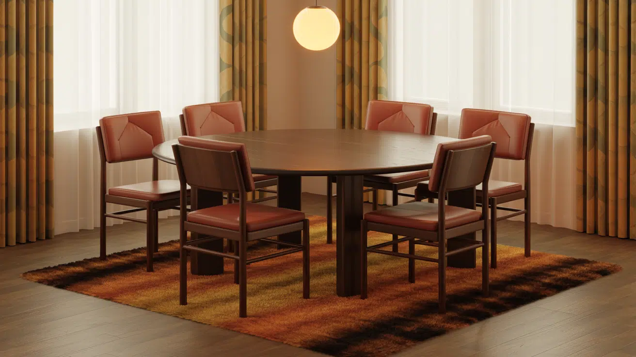 orange and brown dining spaces