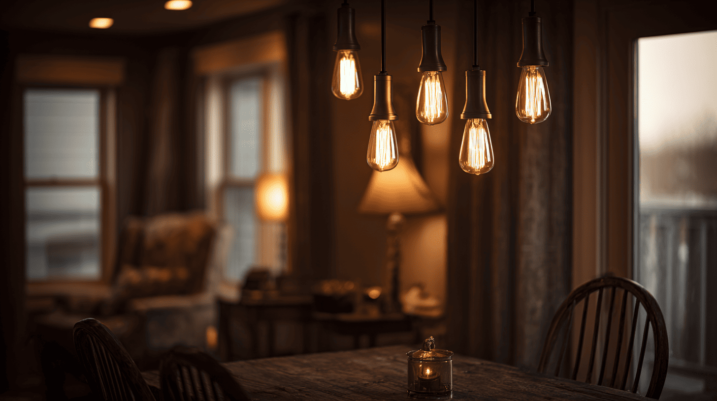 pendant lighting with rustic finishes