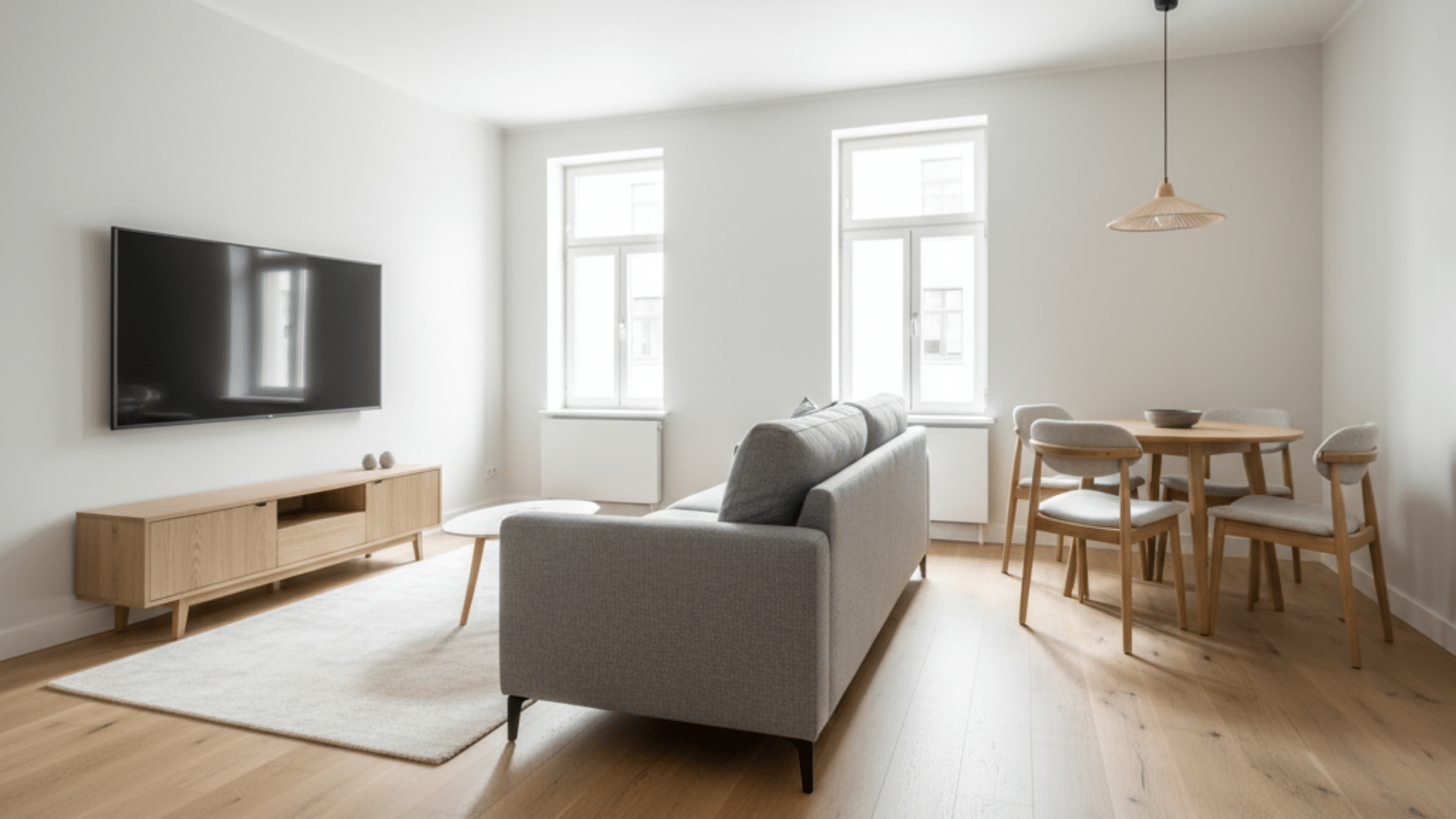 place the sofa perpendicular to the wall