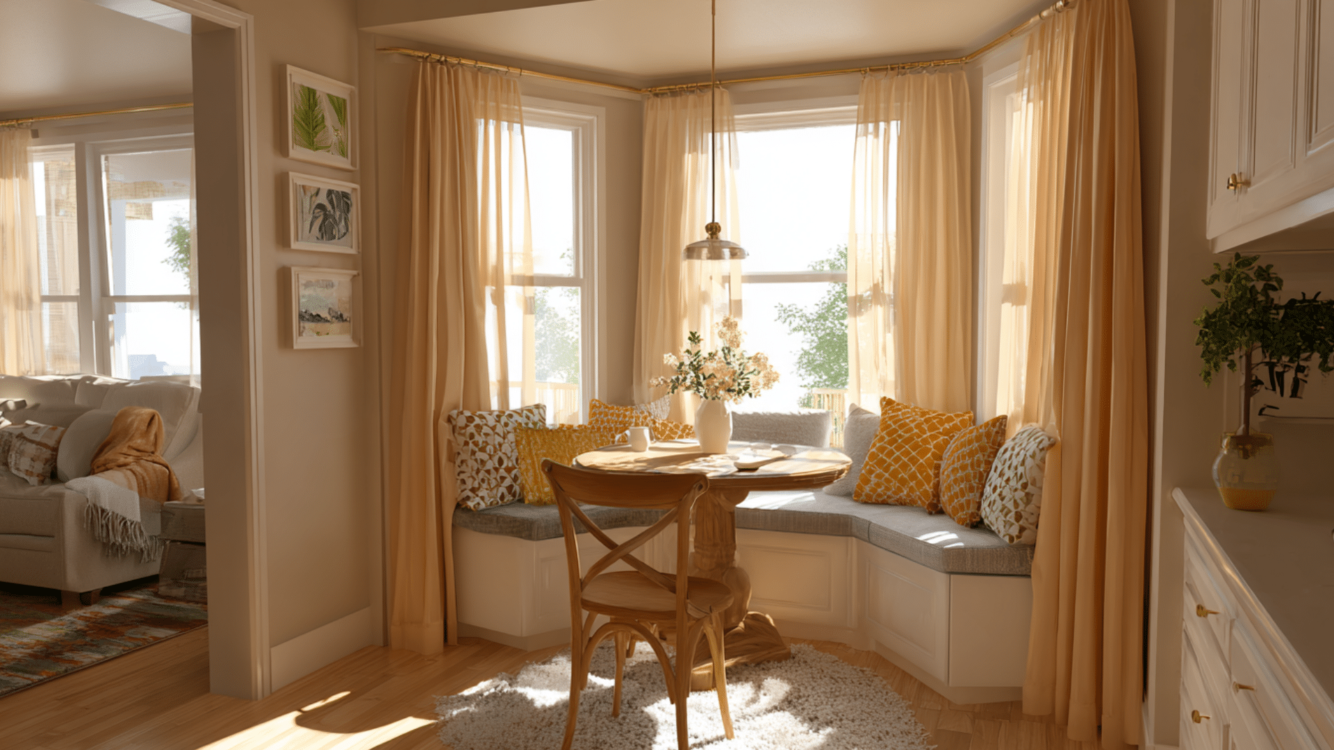 position dining table in a bay window