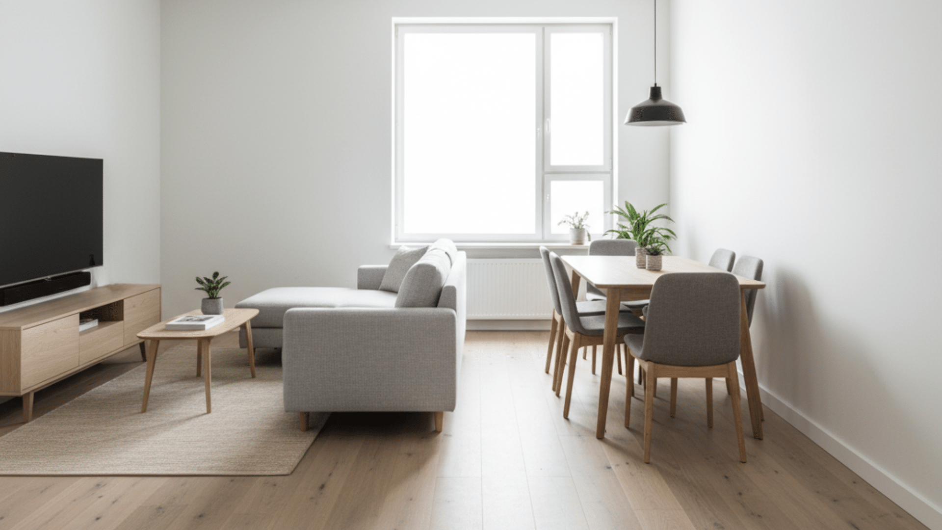 position dining table parallel to sofa