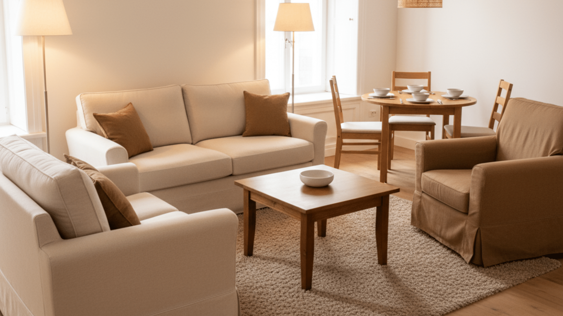 position furniture in a u shape