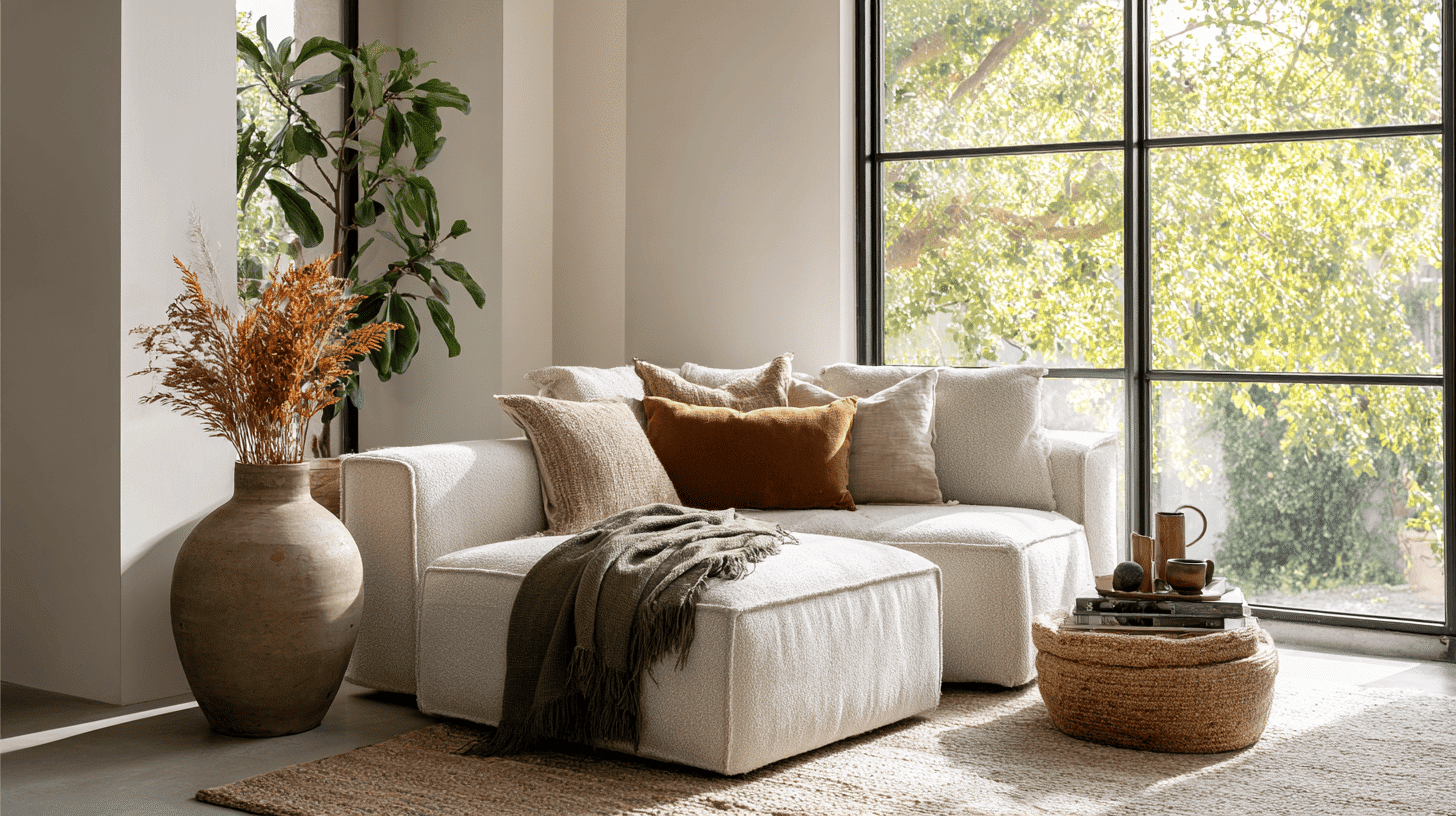 soft neutral walls with earthy accents