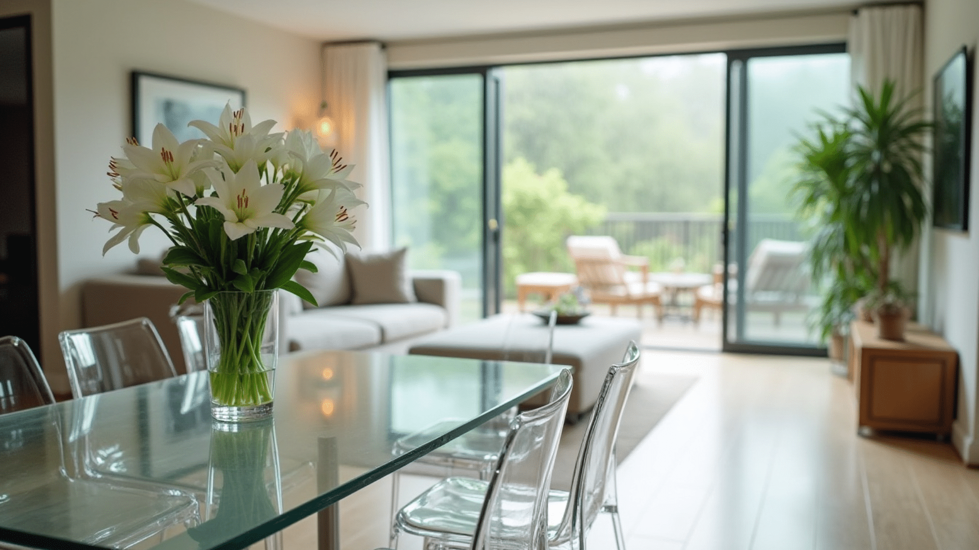 try a glass dining table