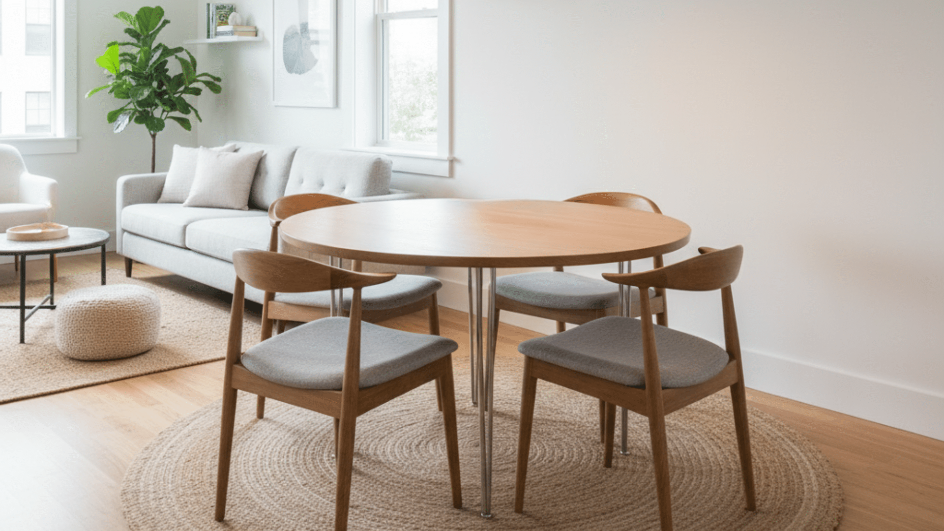 use a round dining table for better flow