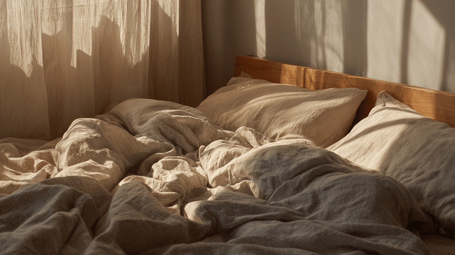 use linen bedding in natural tones