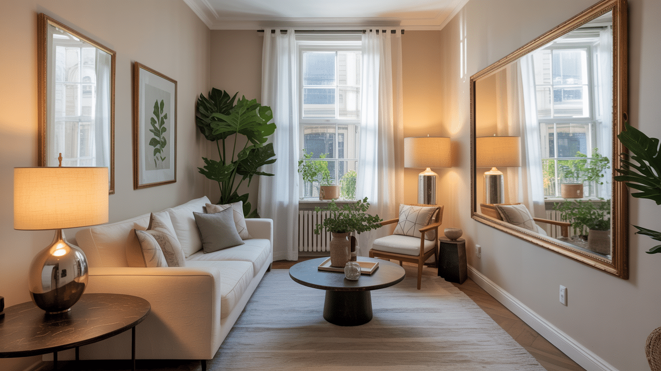 use mirrors to widen the space