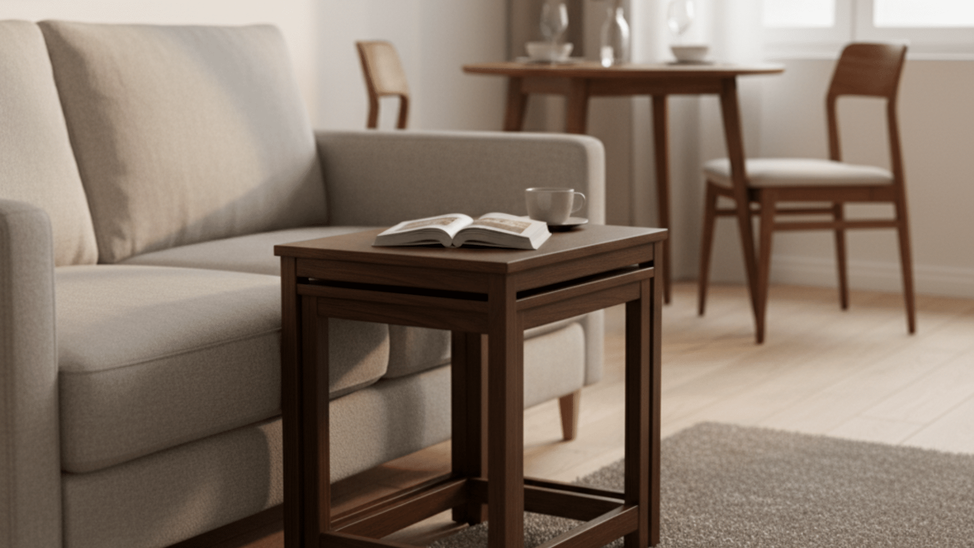 use nesting tables in the living area