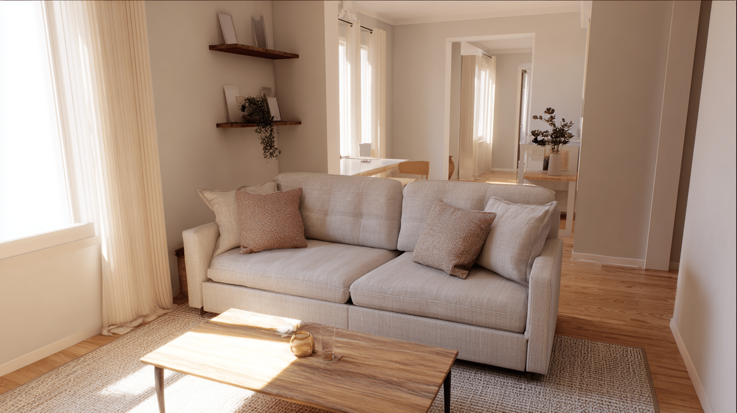 6 floating the sofa in the center