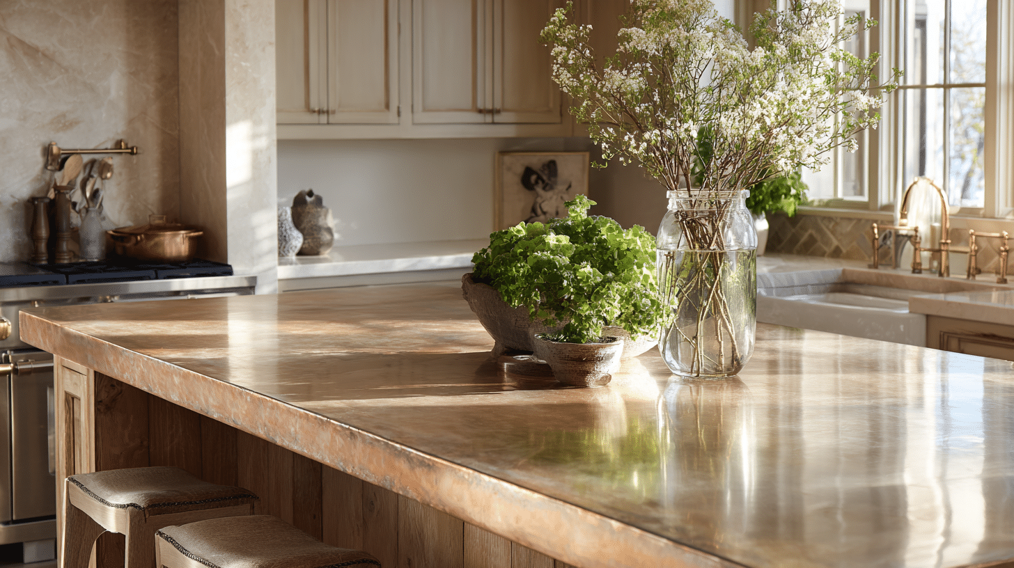 Custom Zinc-Topped Dining Ledge