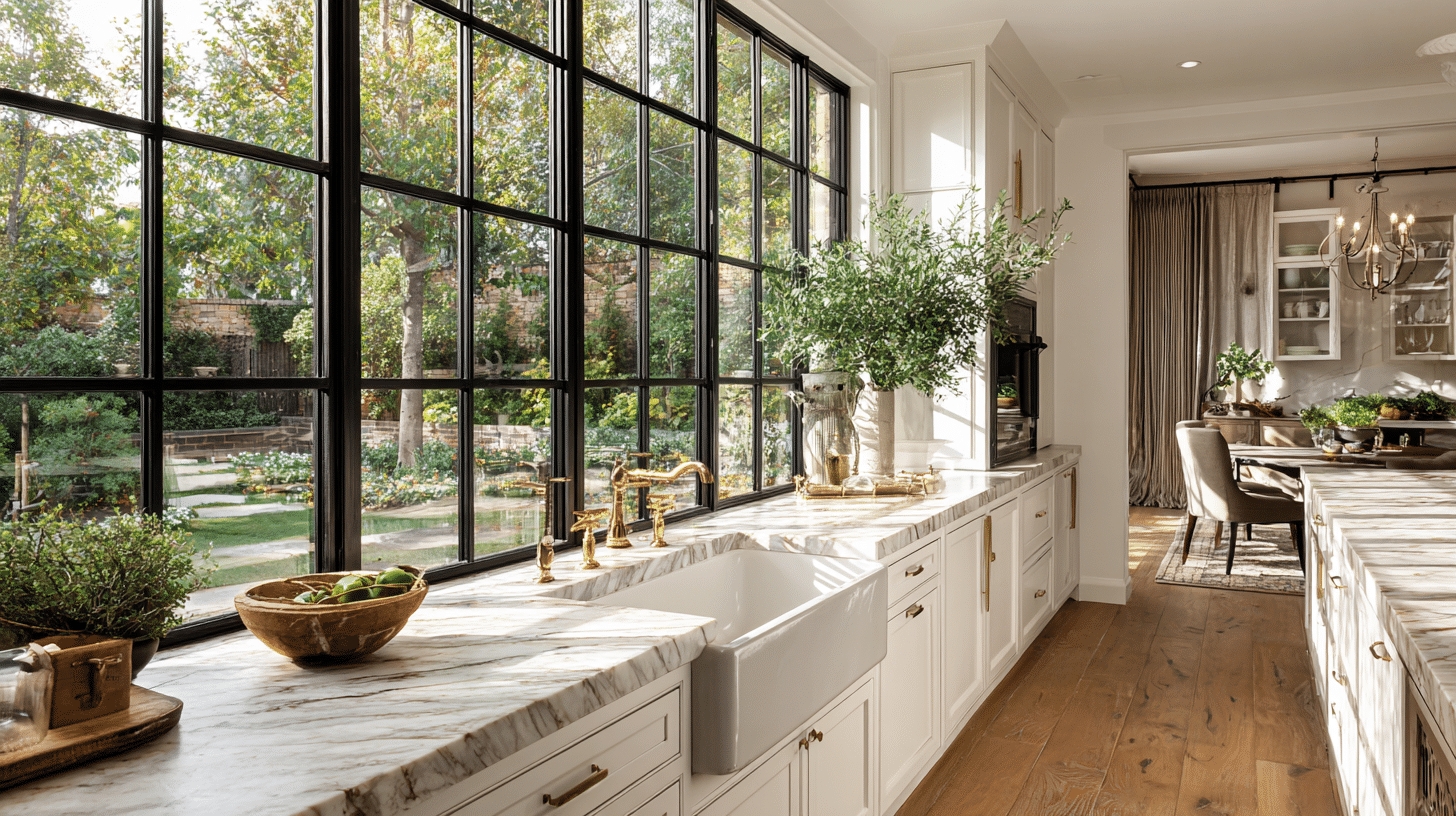 Iron Window Wall Over the Sink