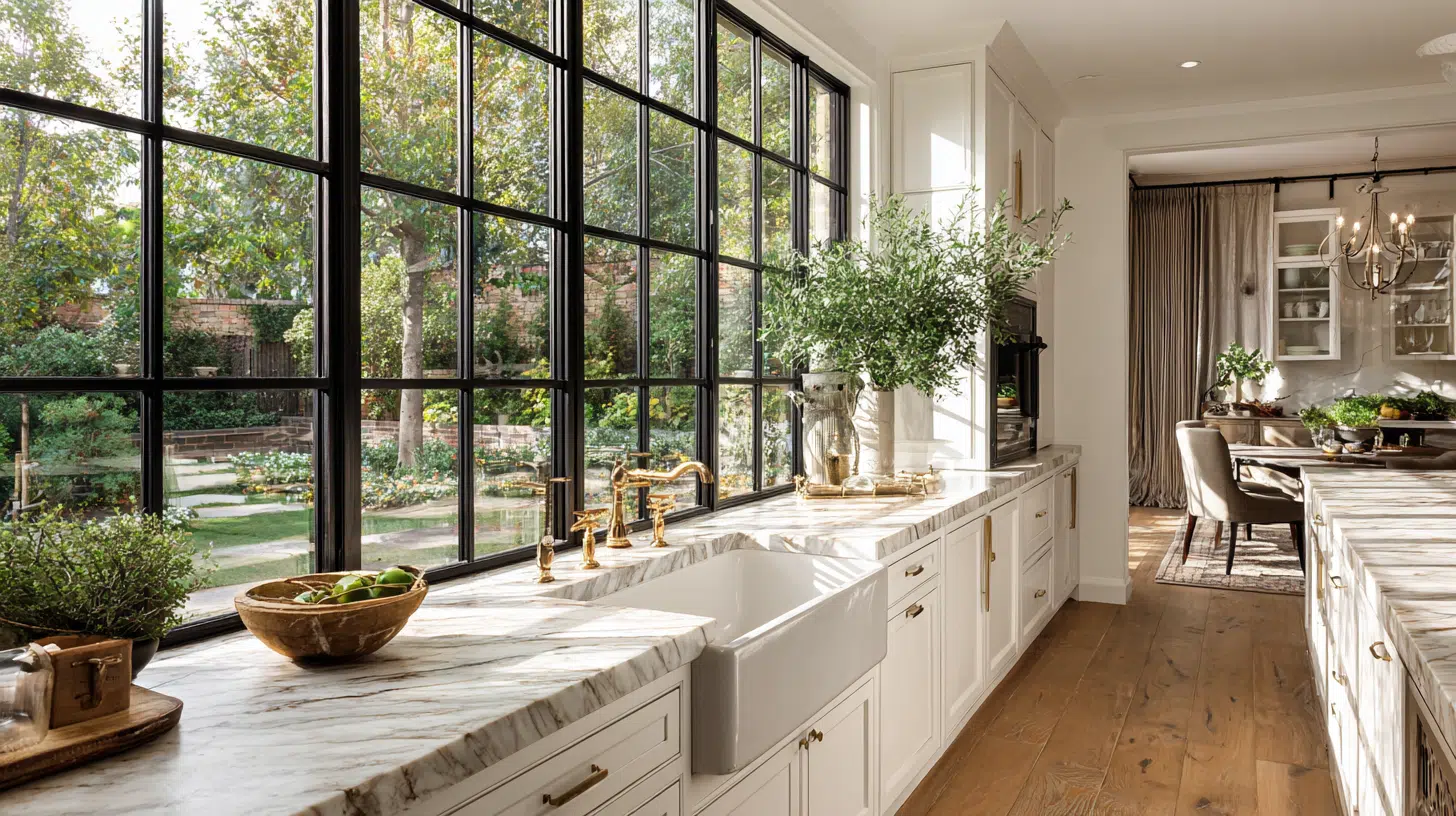 Iron Window Wall Over the Sink