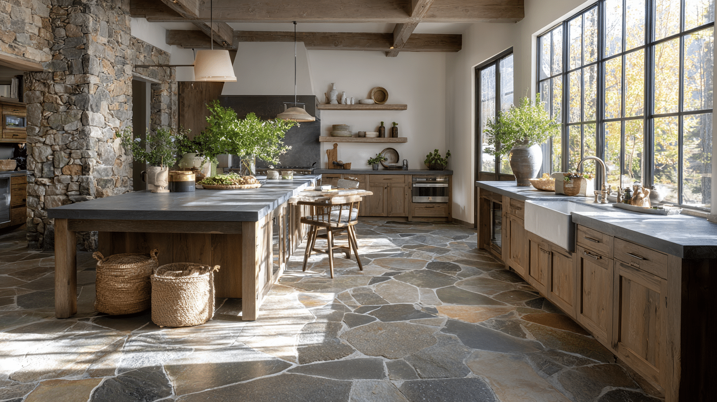Rough-Cut Stone Flooring