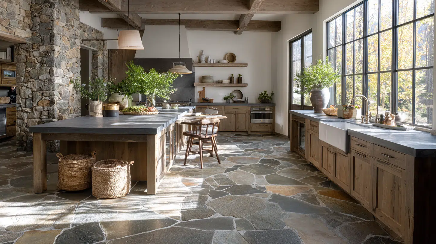 Rough-Cut Stone Flooring