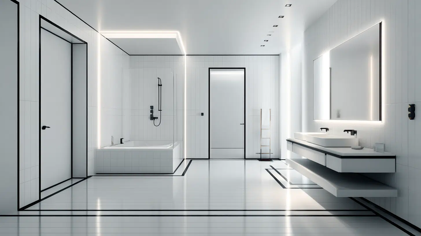 Ultra-Minimal Clinical White Space with Black Line Accents