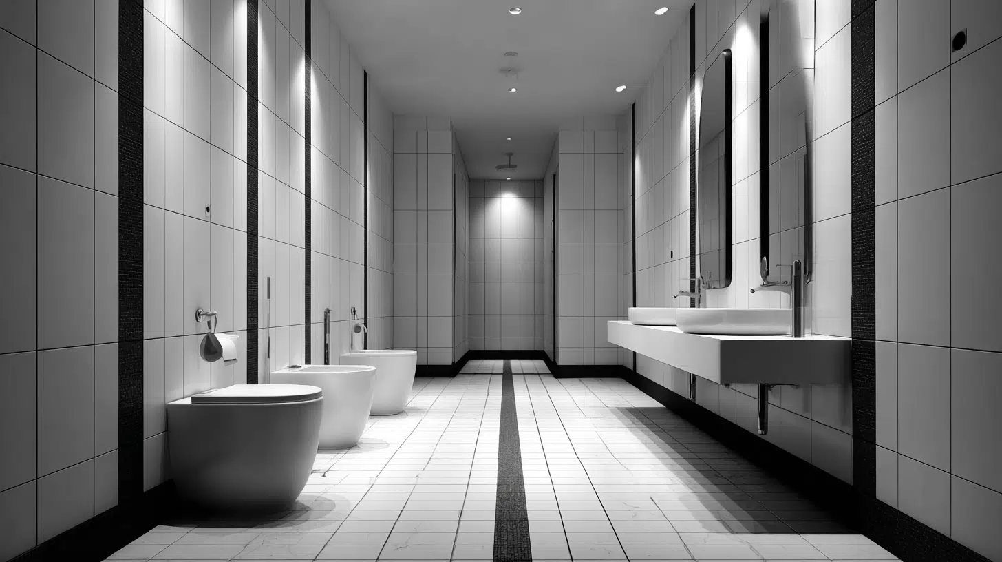 Vertical Black Bands Running Floor to Ceiling