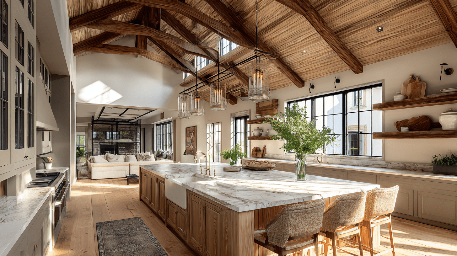 Wide Plank Pine Ceiling