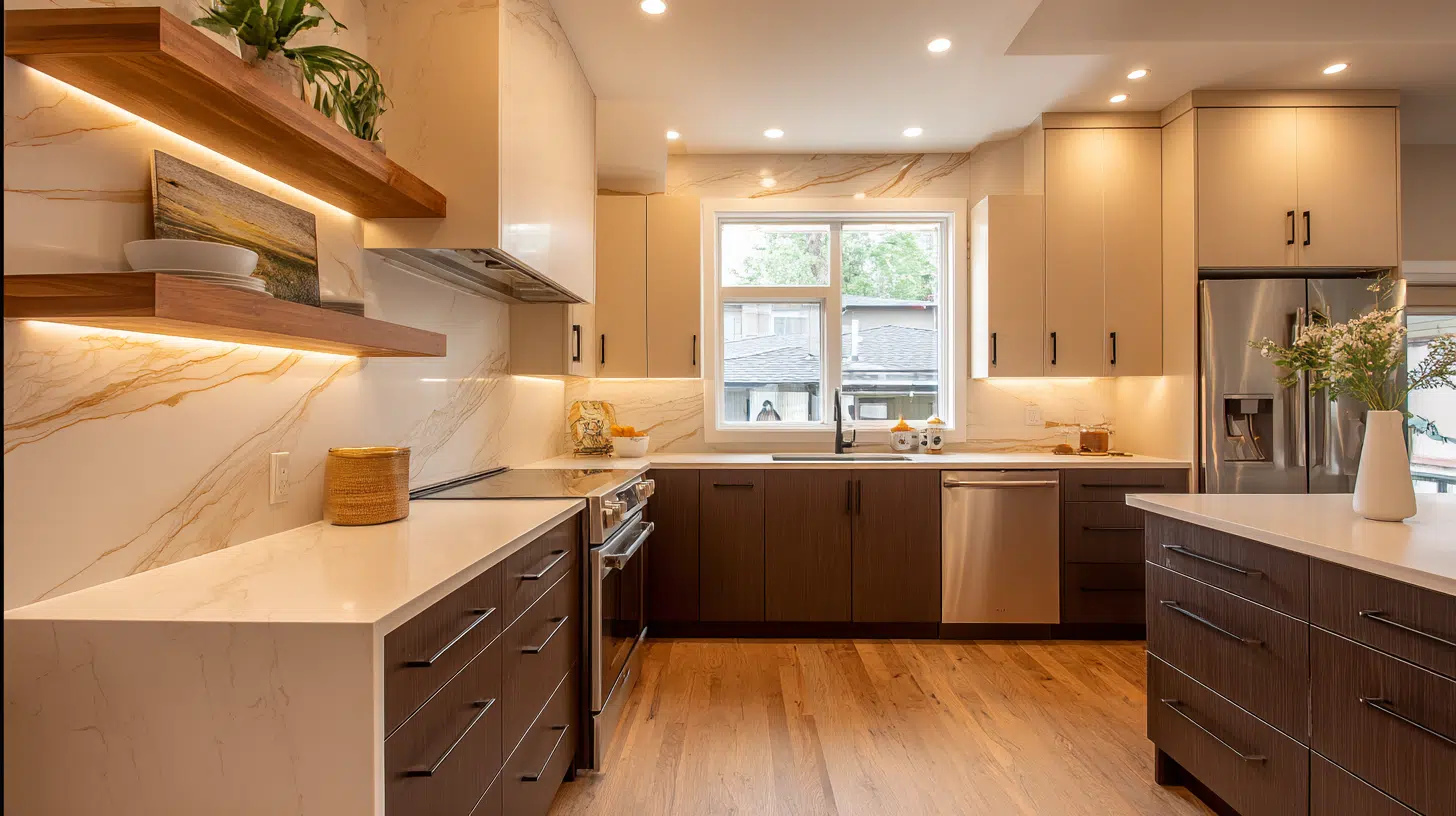 beige uppers with brown lowers