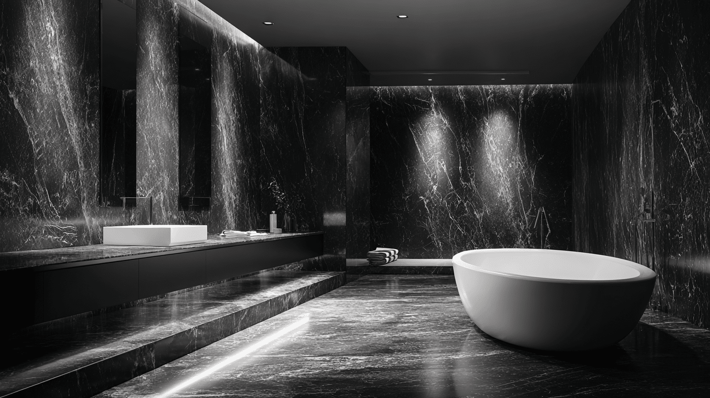 black and white bathroom
