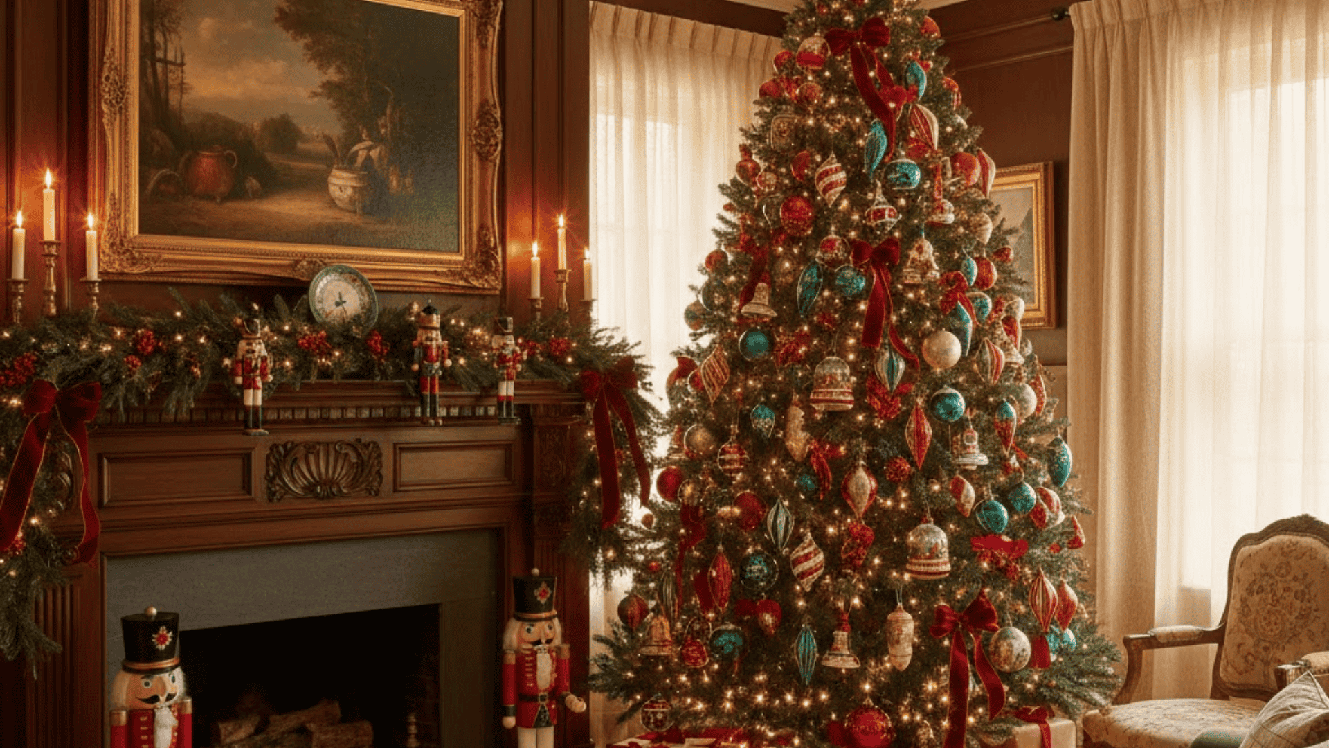 christmas living room drawing