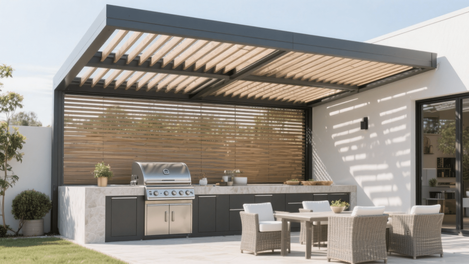 combination louvered roof