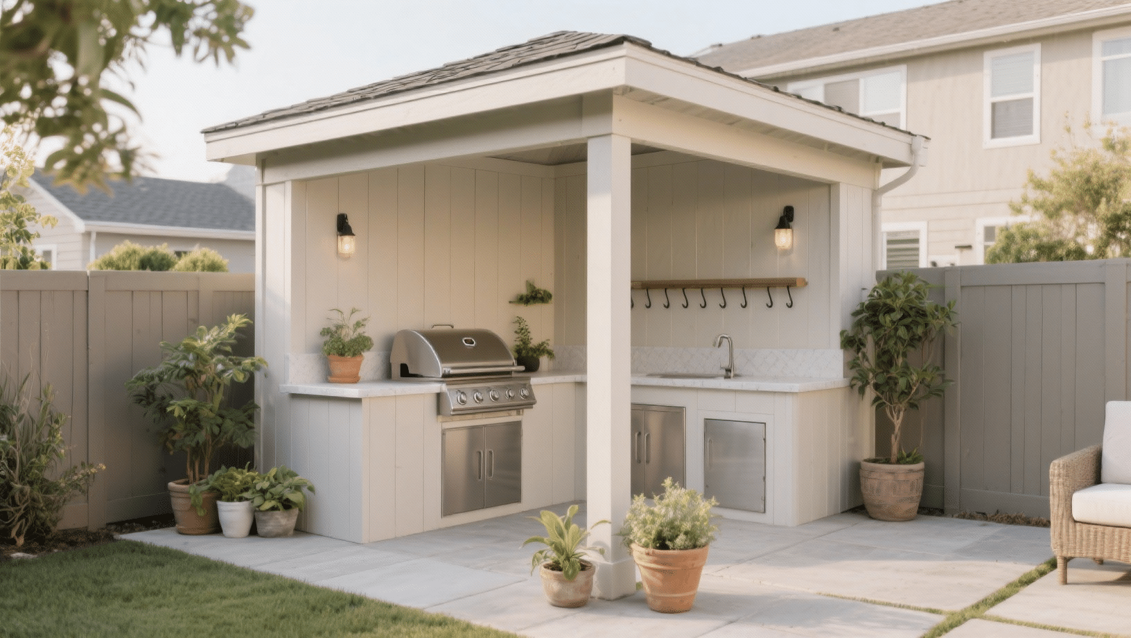 compact single grill setup