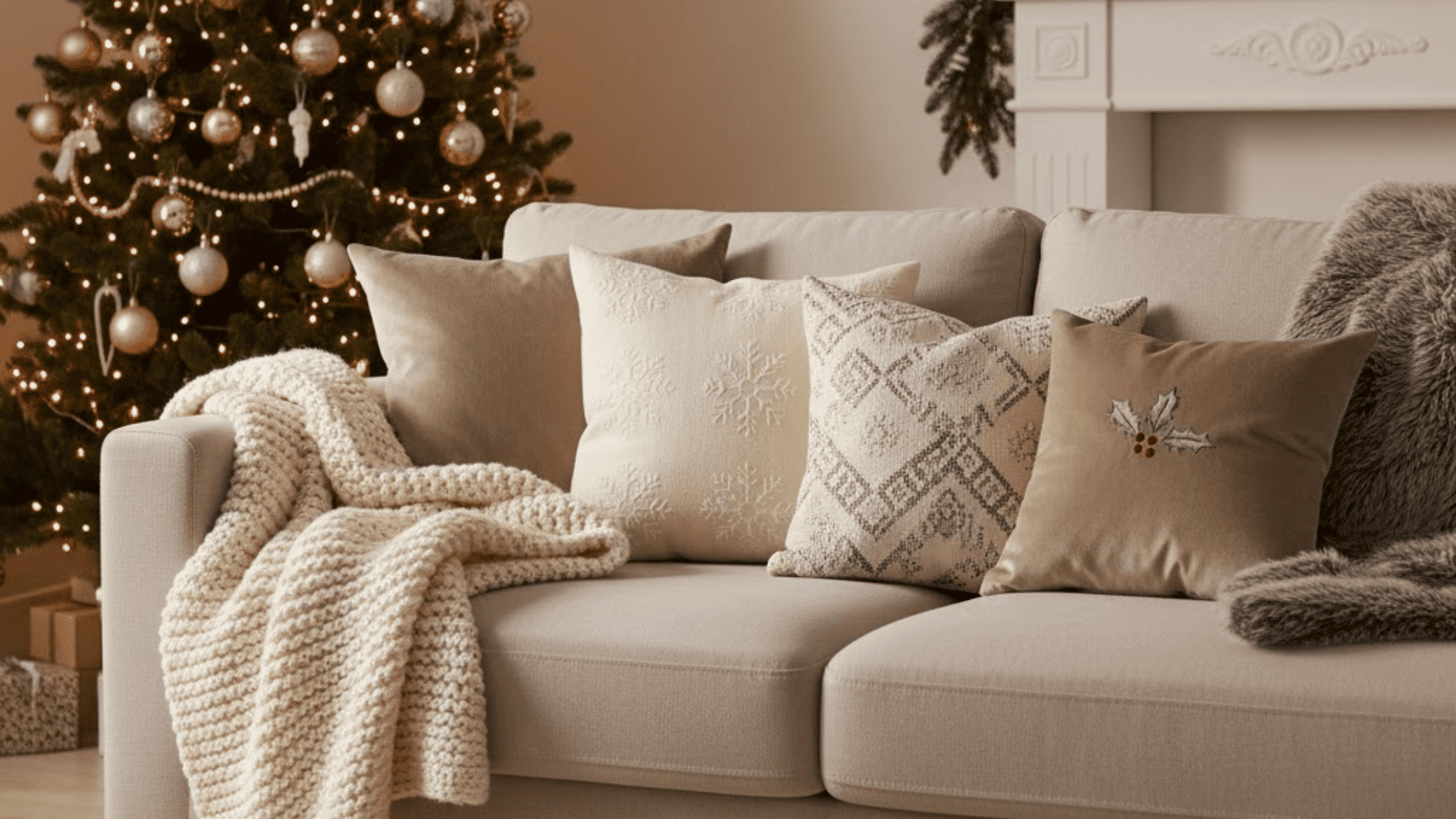 living room cozy christmas decoration on a budget