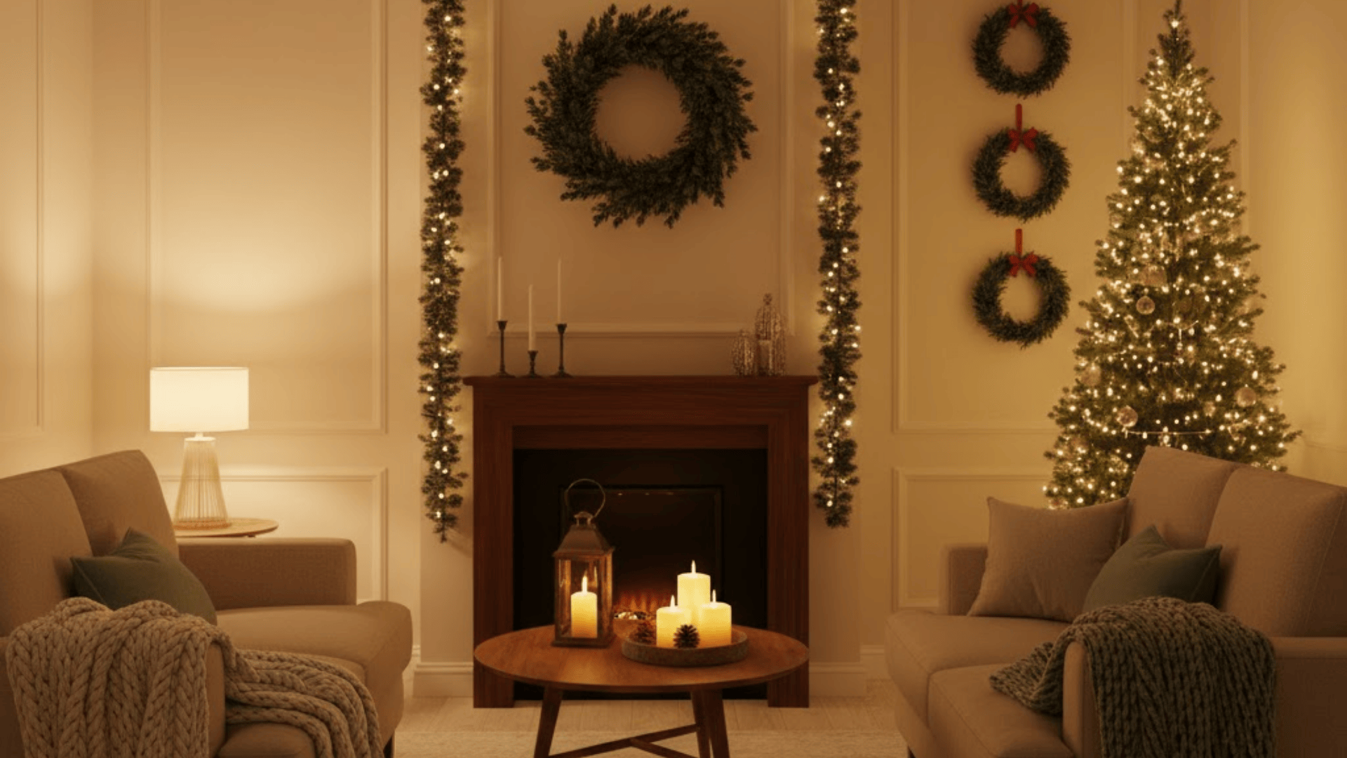 living room cozy christmas decoration