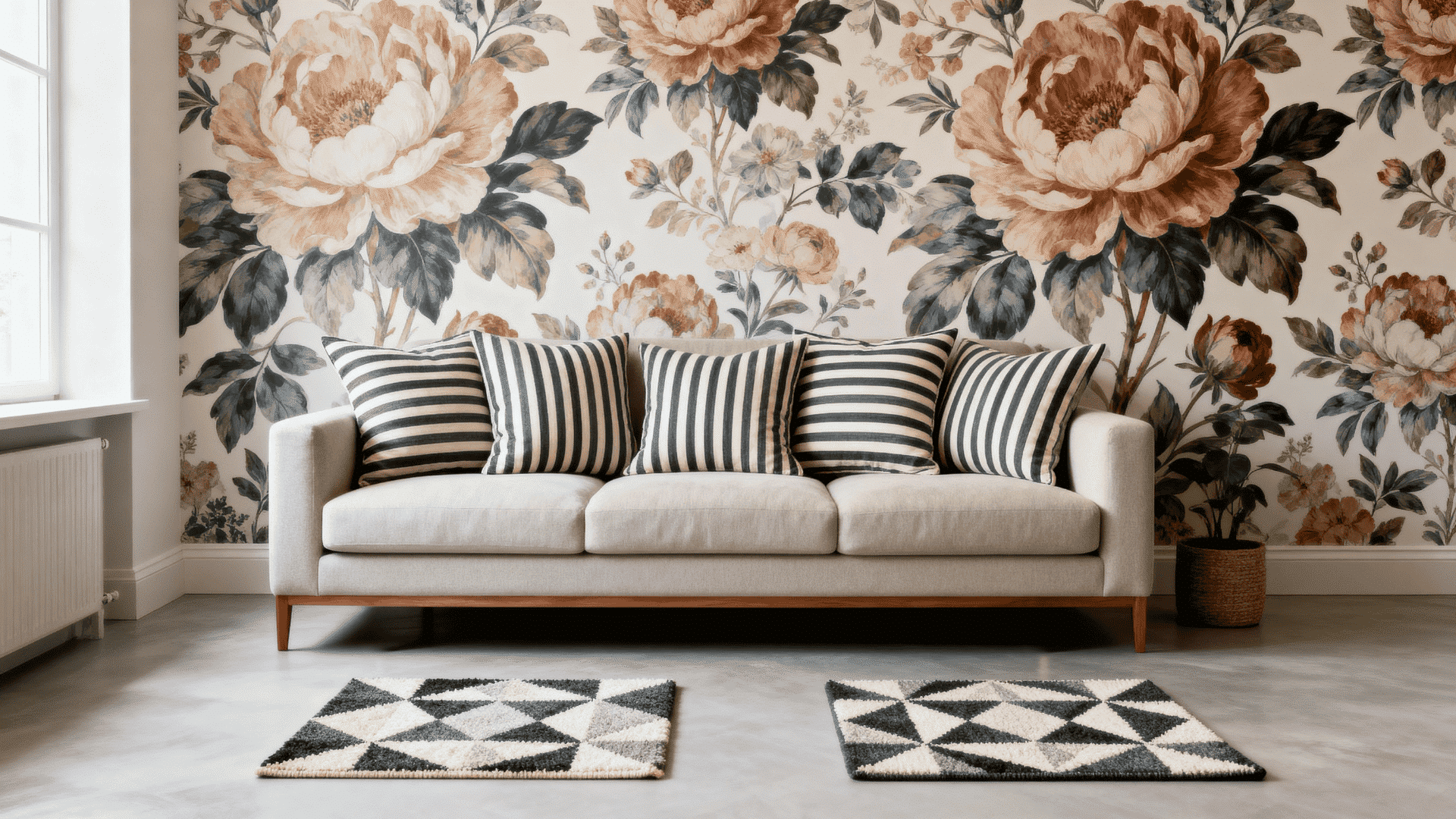 mix large and small patterns