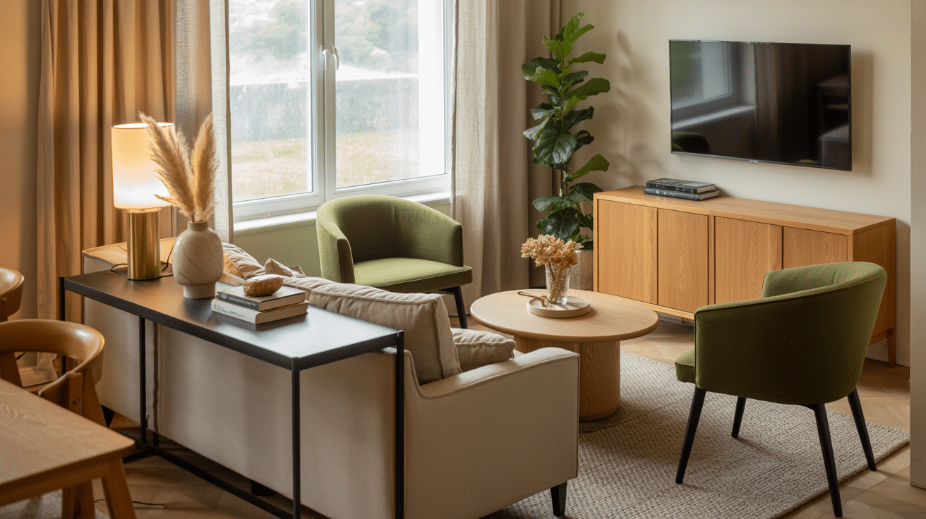 narrow console table as a divider