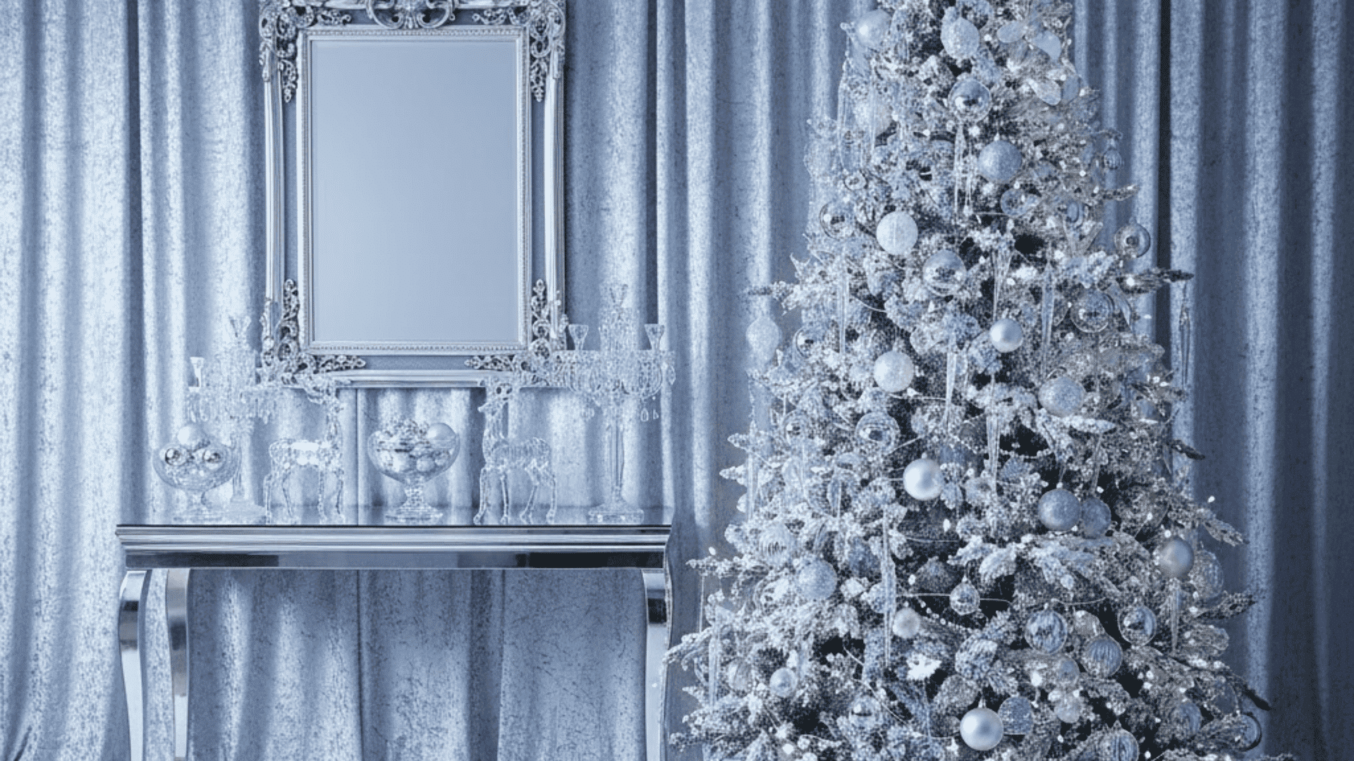 Silver Ice Christmas Theme Background